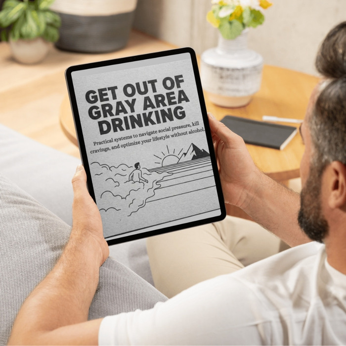 Get Out of Gray Area Drinking handbook on tablet